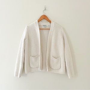 Orvis Knit Cream Chunky Cardigan Sweater, Size Medium